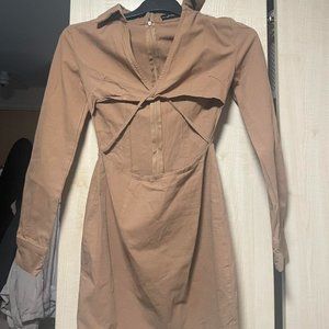 PrettyLittleThing Womens Brown Dress